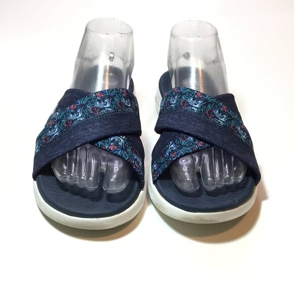 Skechers Womens Size 9 Goga Max Gen 5 Slip On Tropical Sandals Slides - Picture 1 of 9